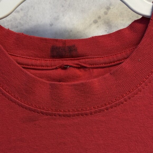 Vintage Los Angeles Fire Fighter T Shirt Mens Medium Red Short Sleeve Y2K - Picture 3 of 13